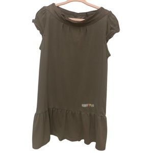 IKKS Army Brown Dress with Satin Detail (4 Kids)